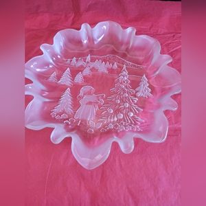 Vintage Mikasa Christmas Story Bon Bon Plate 9 3/4"